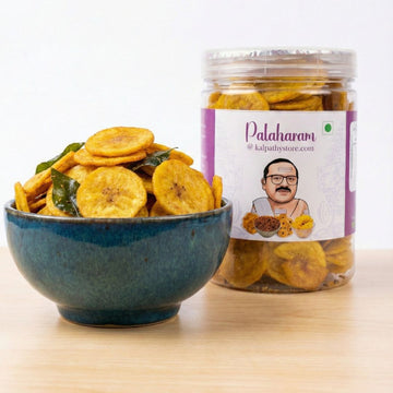 Palaharam at KalpathyStore Masala Nendran Banana Chips Fried in Coconut Oil – Kerala Style Spicy Snack | 150g Jar